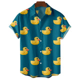 Duck 3d Print Shirts Men Fashion Hawaiian Shirt Short Sleeve Casual Beach Shirts Boys Single-Breasted Blouse Men's Clothing