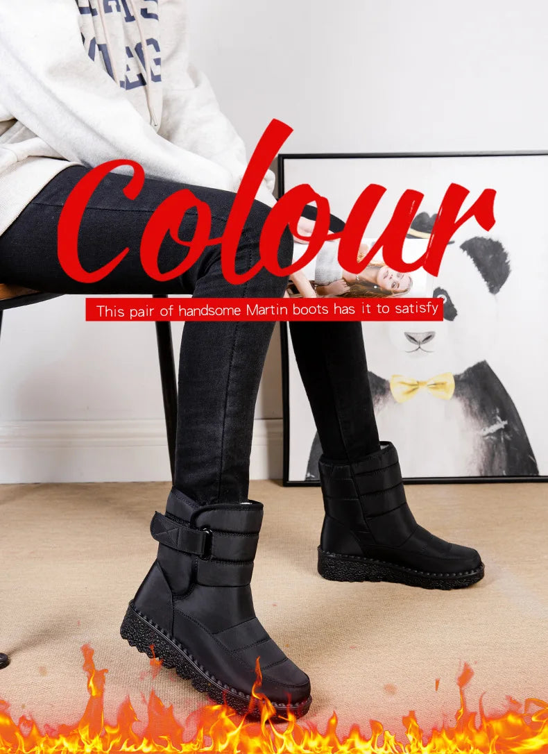 Waterproof Winter Boots for Women 2023 New Faux Fur Long Plush Snow Boots Woman Platform Shoes Warm Cotton Couples Ankle Boots