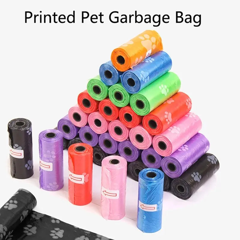 6PCS Walking Dog Pet Pick Up Poo Bag Dog Poop Bag Cat Universal Print Small, Easy To Carry And Not Easy To Break