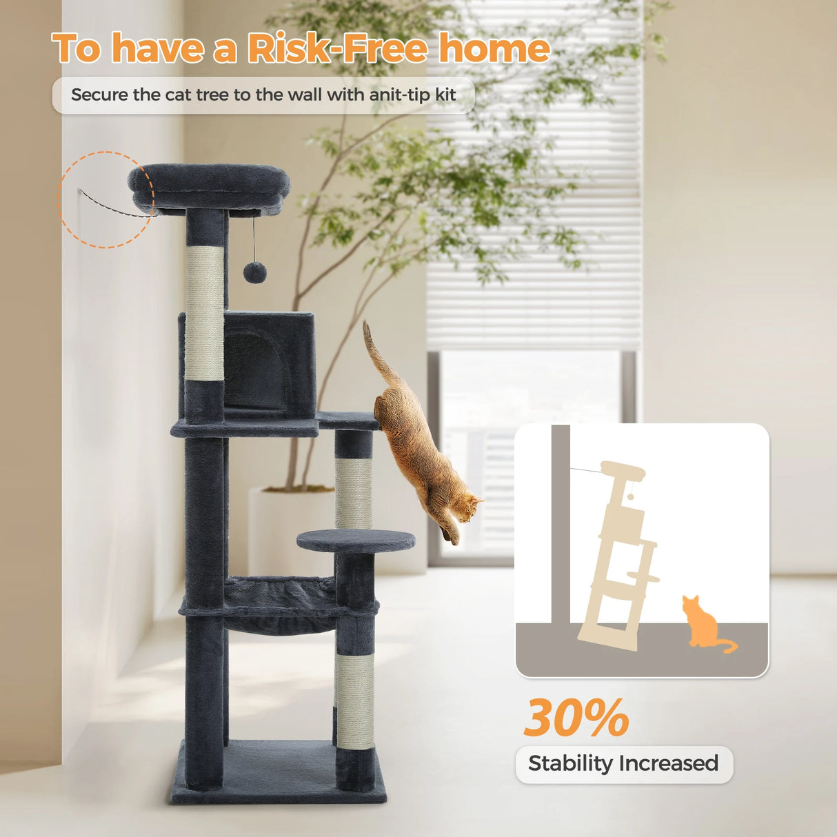 Multi-Level Cat Tree Tower with Condo Scratching Post for Cat Furniture House Cat Scratcher Cat Supplies Cat Toy