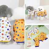 Cute Small Dogs Pajamas For Pet Dogs Cat Clothes Puppy Jumpsuit For Dog Coat For Chihuahua Pomeranian Dogs Print Clothing Shirt