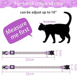 Breakaway Cat Collar with Bell Bling Rhinestone Soft Velvet Crystal Diamond Leather Puppy Kitten Collar Pet Small Dog Collars