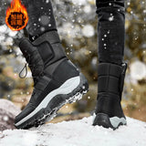 Men boots winer waterproof  Men Snow Boots High Top Ankle  Boots Platform Warm Plush