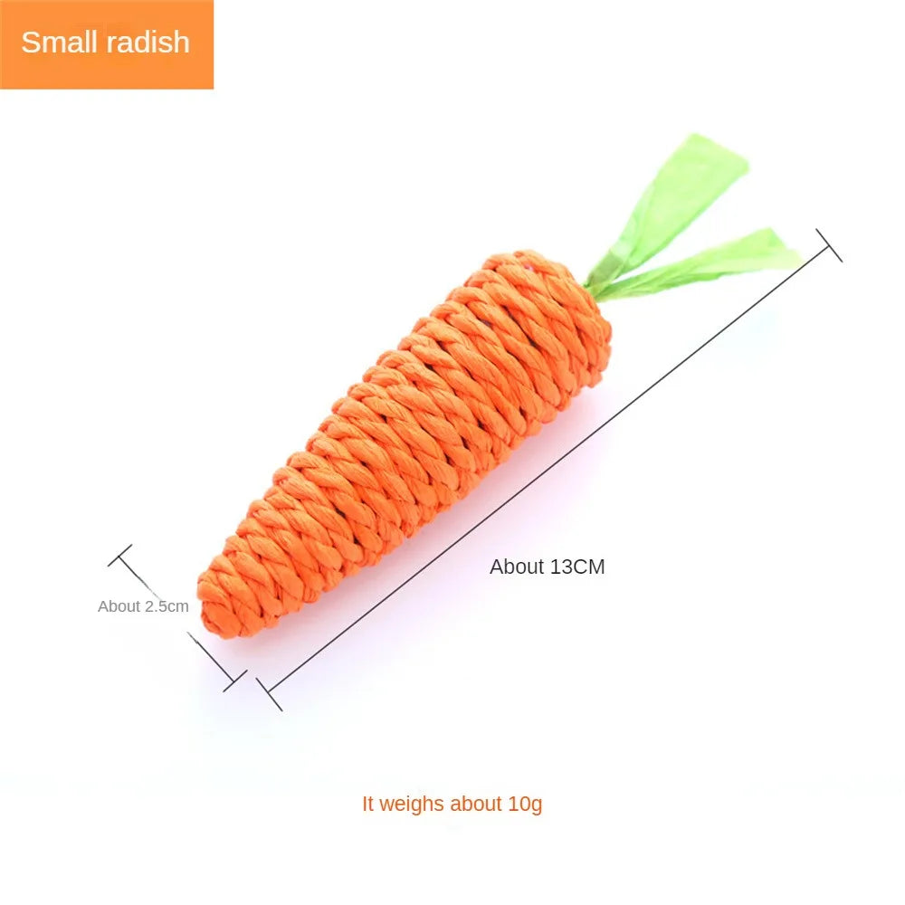 Cat Toys Carrot Pet Toys Durable Cotton Rope Woven Puppy Chew Toys for Cats Molar Cleaning Teeth Pet Supplies Cat Accessories