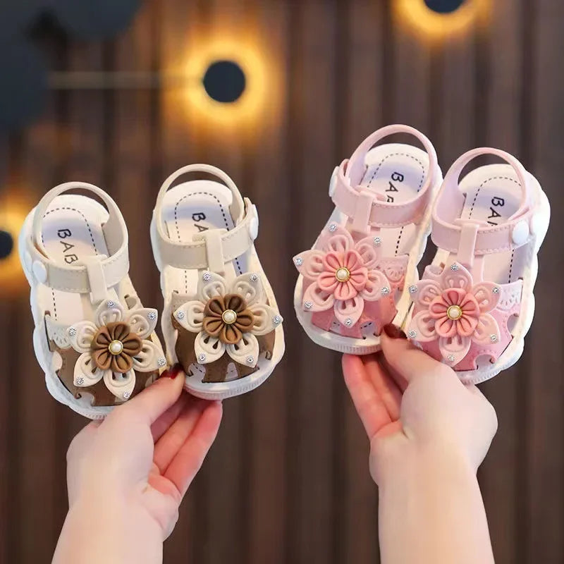 Solid Bow Children's Summer Shoes Cute PVC Beach Non Slip Sandals For Baby Girls Footwear Soft Infant Kids Fashion Sandals