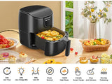 Air Fryer 9 in 1, Air Fryer 4L with 60 Minute Timer and LED Display, Temperature Adjustable 40 ℃ to 200 ℃, Non-stick Basket, Less Oil and Smokeless, 1500W