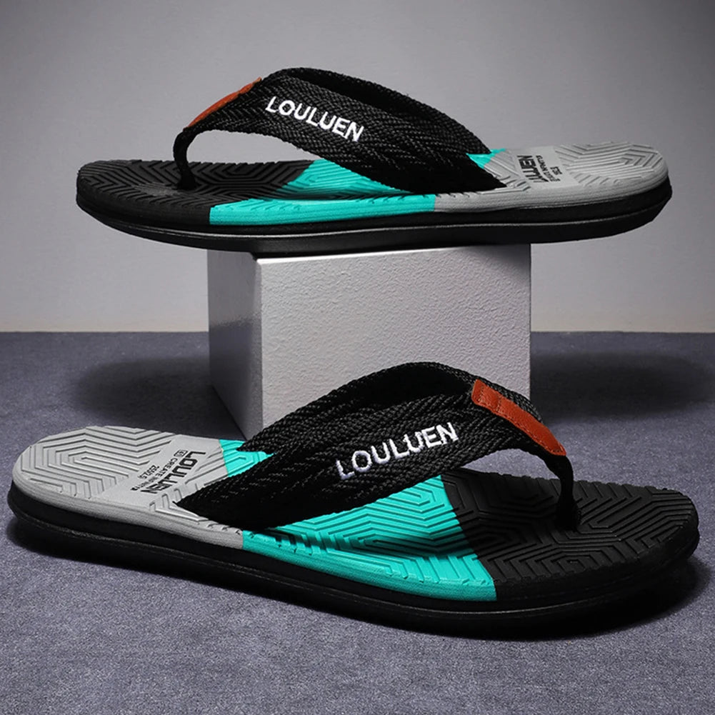 2024 New Fashion Man Flip Flops Outdoor Summer Beach Slippers for Men Casual Flip Flops Non-Slip Shoes Slippers Male