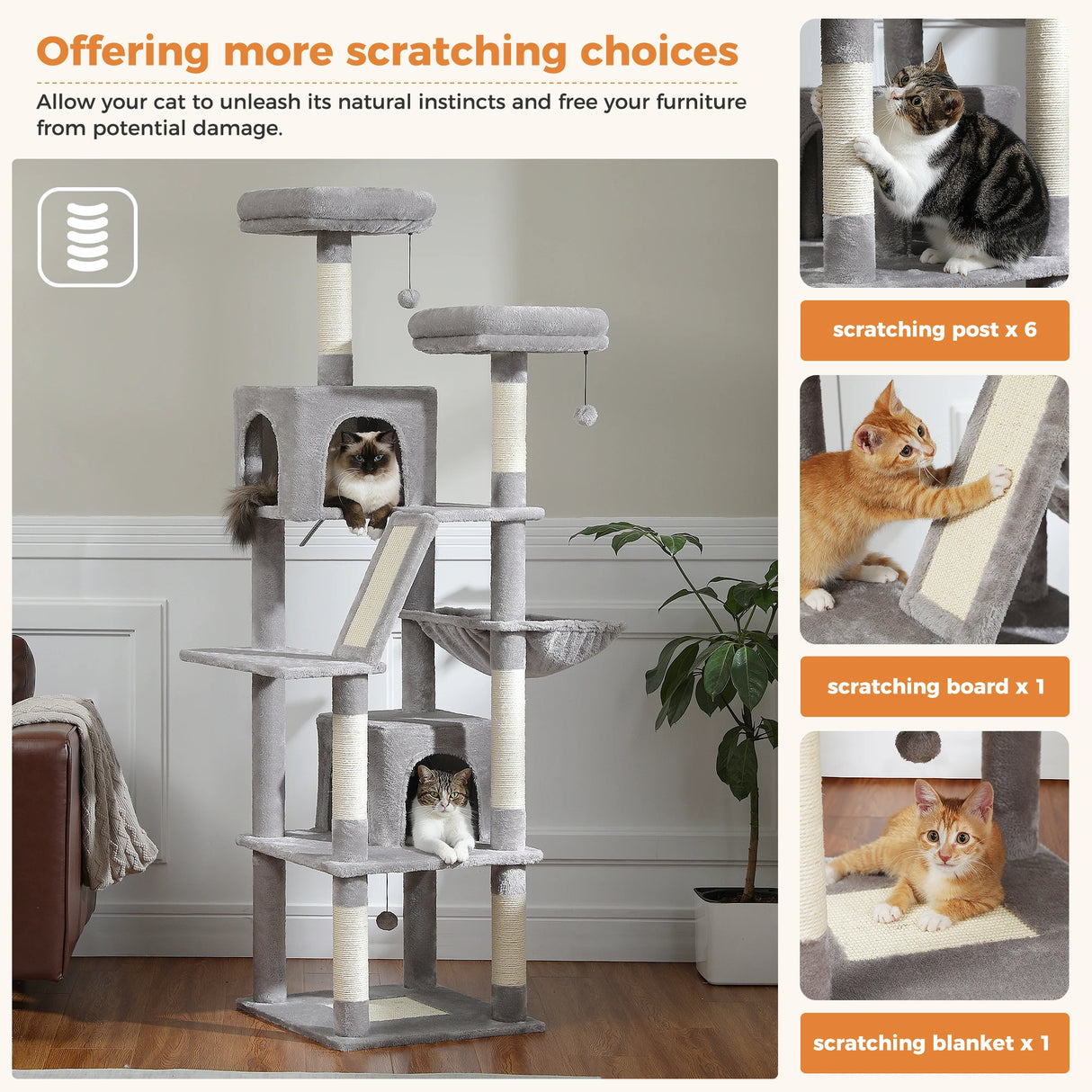 Domestic Delivery Big Cat Tree Tower Condo Furniture Scratch Post Cat Jumping Toy with Ladder for Kittens Pet House Play