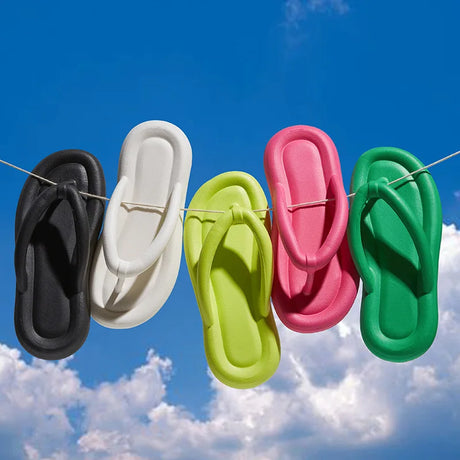 Candy Color Summer Beach Flip Flops Women Soft Sole Cloud Slippers Woman Casual Non Slip Outdoor Slides Flat Sandals Women 2023