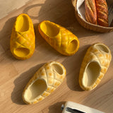 Milk Yellow Bread Slippers Women Fashion Creativity Thick Sole Slippers Women Anti Slip Soft Cute Fun Bread Sandals Girl Summer