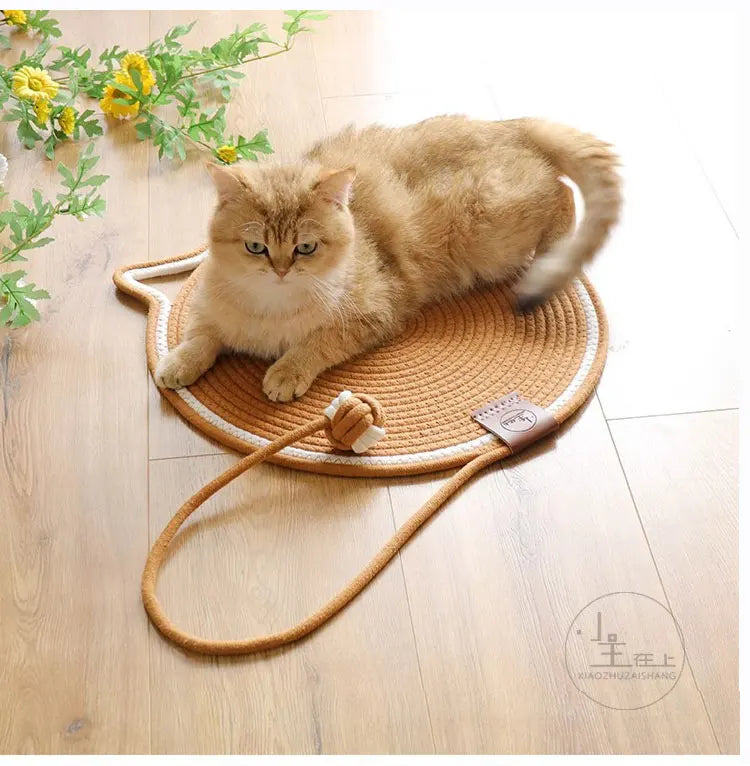 Cotton Rope Cat Scratching Post Mat Cat Scratcher Tool Funny Cat Toys for Grinding Claws Wear-Resistant Cat Scraper Pet Product