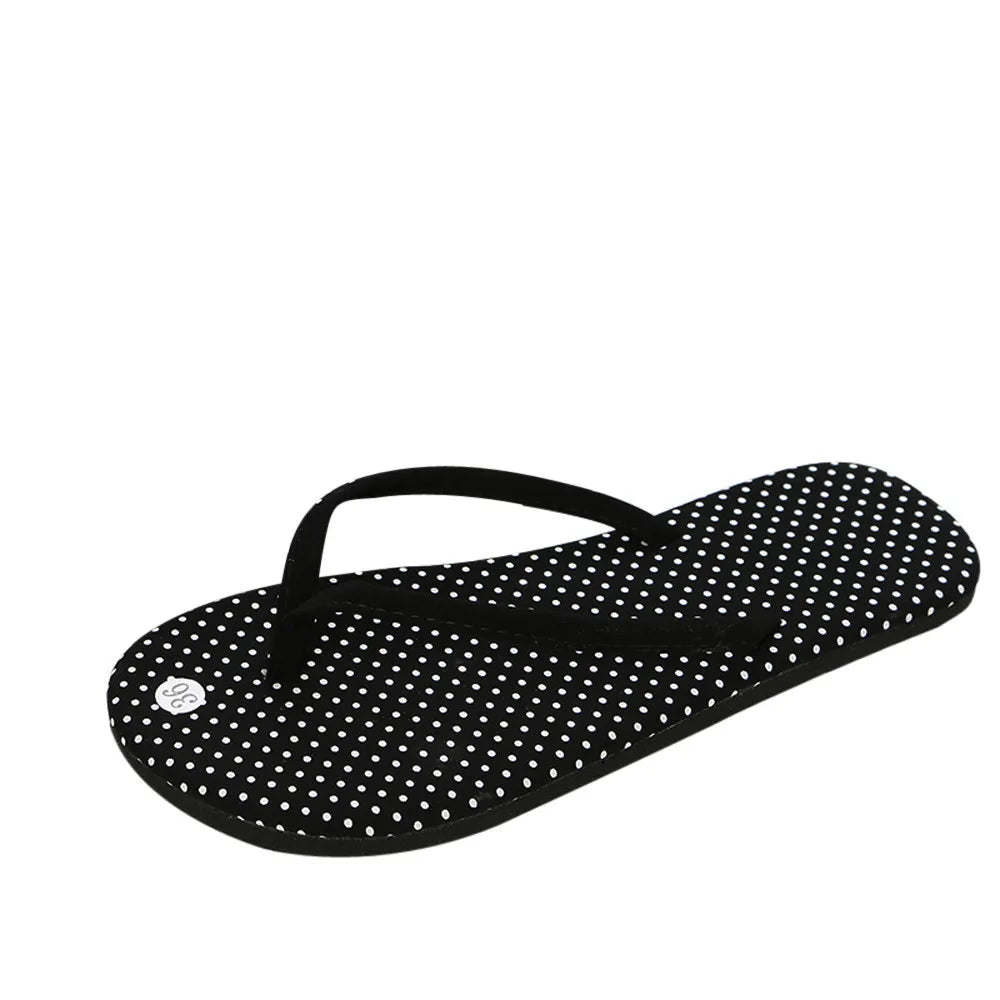 Summer New High-quality Beach Female Sandals Leopard Print Flip Flops Women Non-slip Casual Flat Slippers Polka-dot Slides Women