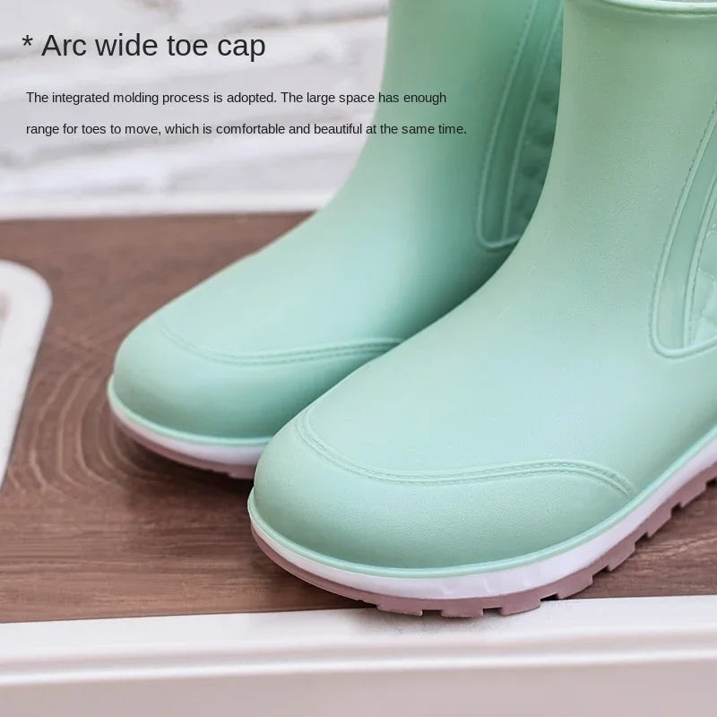 2024 New Fashionable Adult Nonslip Outer Wear Rainy Day Waterproof Rain Boots Waterproof Leisure Fishing and Sea Shoes for Women