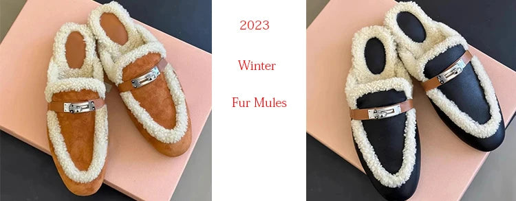 Winter Fluffy Slippers Women 2024 New House Home Fur Slippers For Women Flat Platform Cozy Fuzzy Indoor Shoes Korean Slides