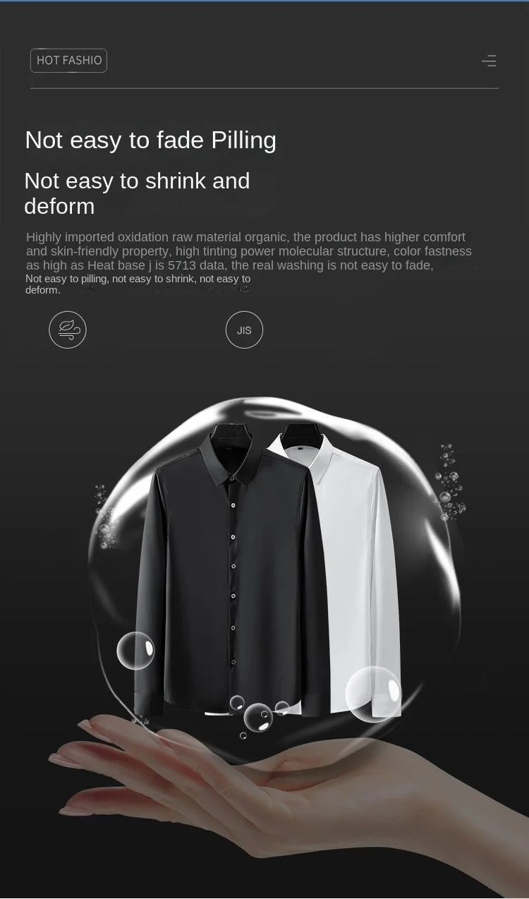 S-6XL Men's Shirt Long Sleeve Non iron Wrinkle Resistant Business Dress High end Professional Casual Suit White Shirt