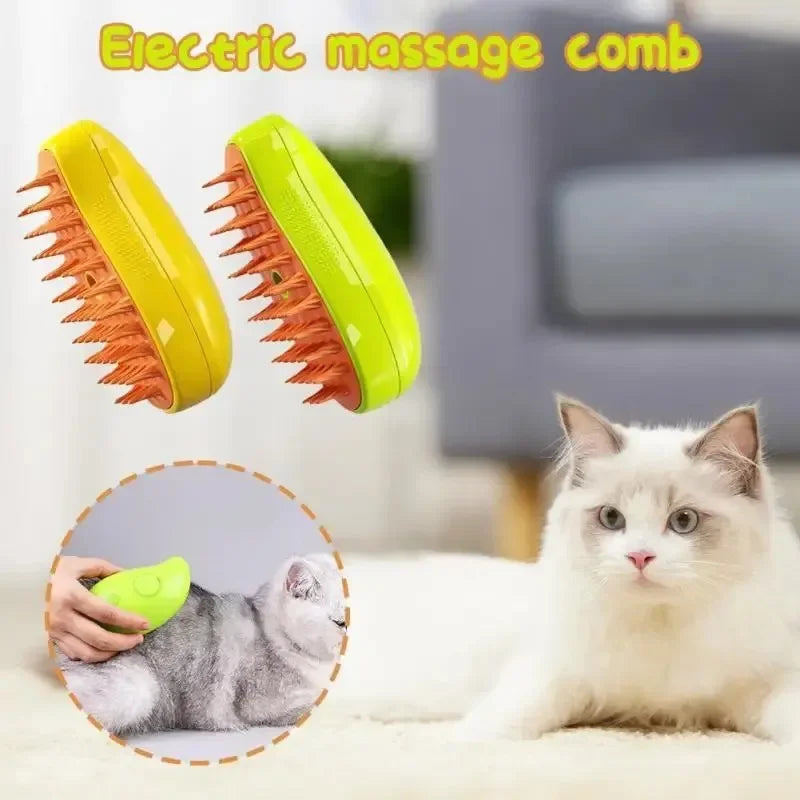 Electric Sprayer Massage Pet Grooming Tool Dog Cat Steamy Brush Steam Brush Shedding 3 in 1 Electric Sprays Massage Combs