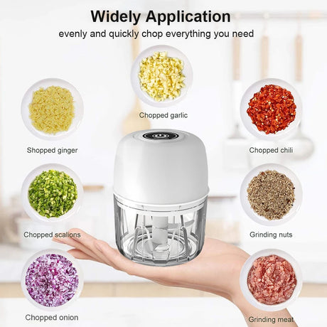 Electric Food Chopper Mini Portable Electric Garlic Vegetable Onion Chopper Multifunctional Wireless Electric Food Processors