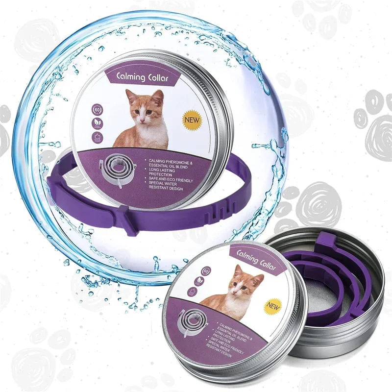 New Release Cat Dog Calming Collar Pets Relieve Anxiety Protection Retractable Collars For Puppy Kitten Large Dogs Accessories