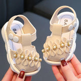 Solid Bow Children's Summer Shoes Cute PVC Beach Non Slip Sandals For Baby Girls Footwear Soft Infant Kids Fashion Sandals