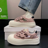 New Trend Summer Women's Baotou Shoes Hollow Out Breathable Soft Comfortable Board Shoes Flat Thick bottom Outdoor Casual Shoes