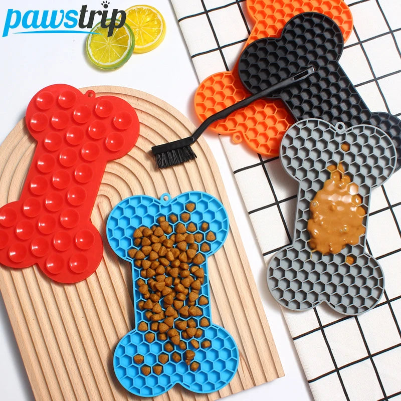 Silicone Dog Lick Mat Dog Feeder for Small Dogs Cats Peanut Butter Pet Slow Food Bowl Puppy Anti-Choking Food Plate