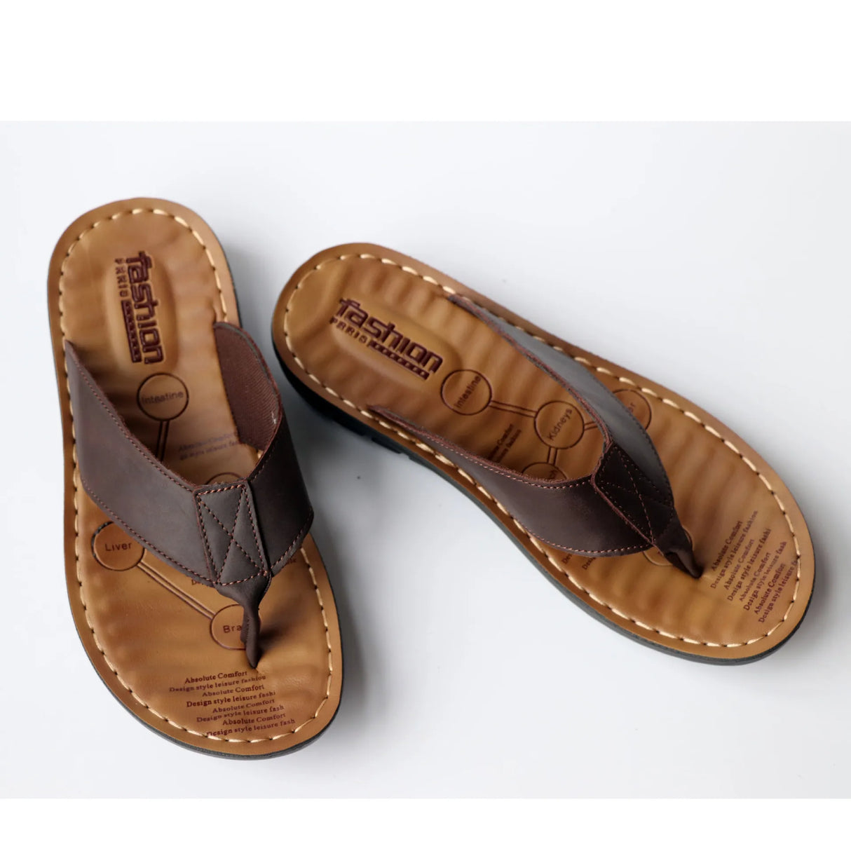 Summer Shoes Leather Men's Flip Flops Shoes Outdoor Beach Casual Flat Slippers Trend Flat Non-slip Clip Toe Sandalias Large Size