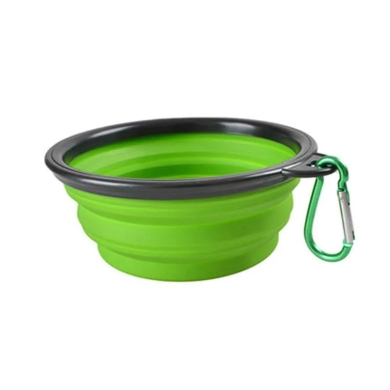 Dog Collapsible Bowl Folding Silicone Pet Travel Bowls Food Water Feeding BPA Free Foldable Cup Dish With Carabiner