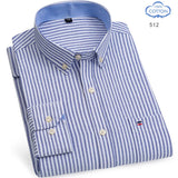 100% Pure Cotton Oxford Shirts for Men Long Sleeve  Plaid Shirt Striped Male BusinessTartan  Red Shirt Mans Designer Clothes