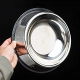 Stainless Steel Dog Cat Food Bowl Pets Quality Metal Pawprint Feeder Non-slip Pet Feeding Container with Rubber Base Accessories