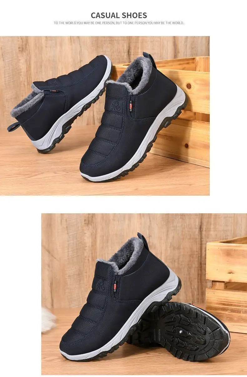 Autumn and Winter Old Beijing Cotton Shoes Women's Plush Thickened Walking, Warm and Wear resistant Shoes, Non slip Mom's Shoes