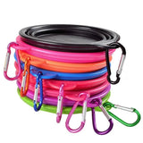 Dog Collapsible Bowl Folding Silicone Pet Travel Bowls Food Water Feeding BPA Free Foldable Cup Dish With Carabiner