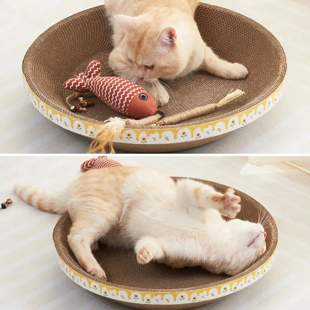 Cat Scratcher Bowl Pad Bowl Cat Cardboard Bed Scratch Mat Thick Lounge Bed Sofa For Cats Kittens Cat Scratcher Bowls Furniture