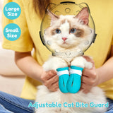 Breathable Cat Muzzle Transparent Anti-Bite Protective Space Hood Durable Cat Grooming Accessories with 4 Silicone Paw Shoes