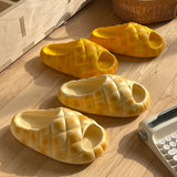 Milk Yellow Bread Slippers Women Fashion Creativity Thick Sole Slippers Women Anti Slip Soft Cute Fun Bread Sandals Girl Summer