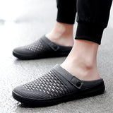 New Summer Women Men Sandals Mesh Breathable Padded Beach Flip Flops Shoes Solid Flat Bath Slippers Lighted Casual Shoes