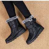 Waterproof Winter for 2023 New Faux Fur Long Platform Snow Warm Cotton Couples Shoes Plush Woman Ankle Boots