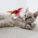 New Cat Feather TPR Silicone Collar Cat's toy Teasing Self-Hey Cat Stick Pet Collar With Bell Feather