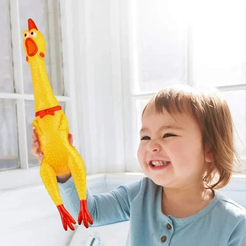 2024 Hot Sell Screaming Chicken Pets Dog Toys Squeeze Squeaky Sound Funny Toy Safety Rubber For Dogs Molar Chew Toys