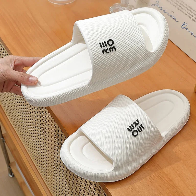 Fashion Summer Couple Non-slip Flat Slides Lithe Soft Cosy Seabeach Sandals Men's Slippers Women Casual Home Indoor Flip Flops