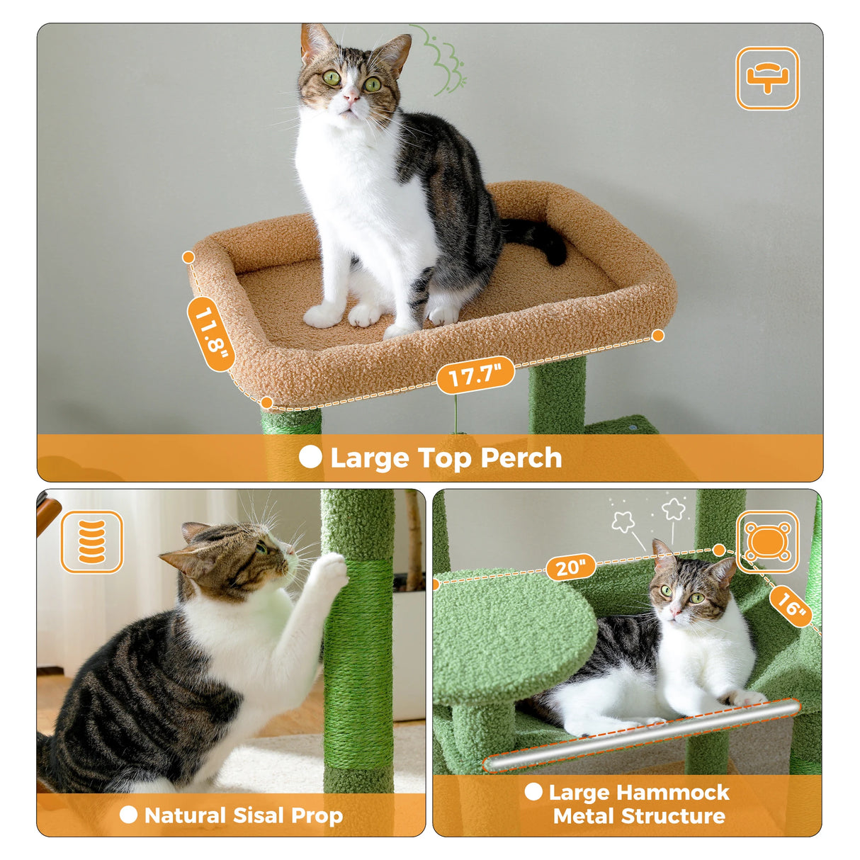 Multi-Level Cat Tree Tower with Condo Scratching Post for Cat Furniture House Cat Scratcher Cat Supplies Cat Toy