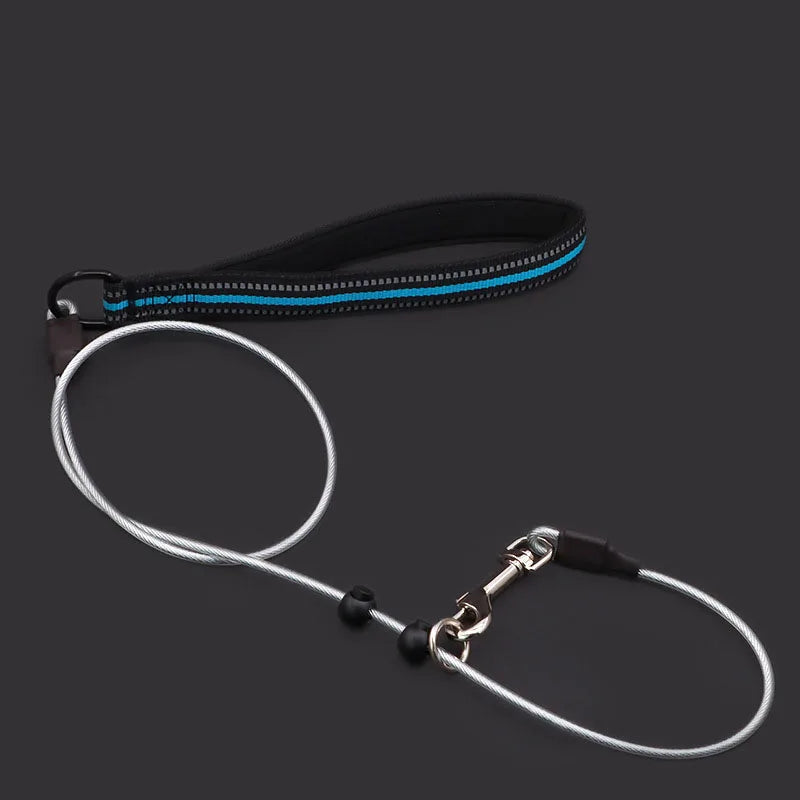 120cm Steel Wire Dog Rope Dog Training Leash Dog P Chain Slip Reflective Anti-bite Strong Big Dog Leash P Collar Lead For Dog