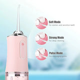 Oral Irrigator Portable Dental Water Flosser USB Rechargeable Water Jet Floss Tooth Pick 4 Jet Tip 220ml 3 Modes IPX7 1400rpm