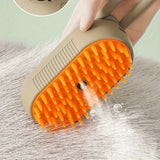 1pc Self-cleaning Massage Comb Cat Brush, Cat Hair Brush For Removing Tangled And Loose Hair, USB Charging Cat Comb Pet Steamy B