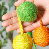 Pet Cat Scratch Toy Hanging Sisal Ball Built-in Bell Interactive Toy Pet Supplies  аксесуари для котів  игрушки для кошек