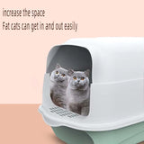 Pet Litter Box Fully Enclosed Spillproof Deodorant Cat Toilet Two-Way Shovel Large Capacity Cat Toilet Litter Box Closed Sandbox