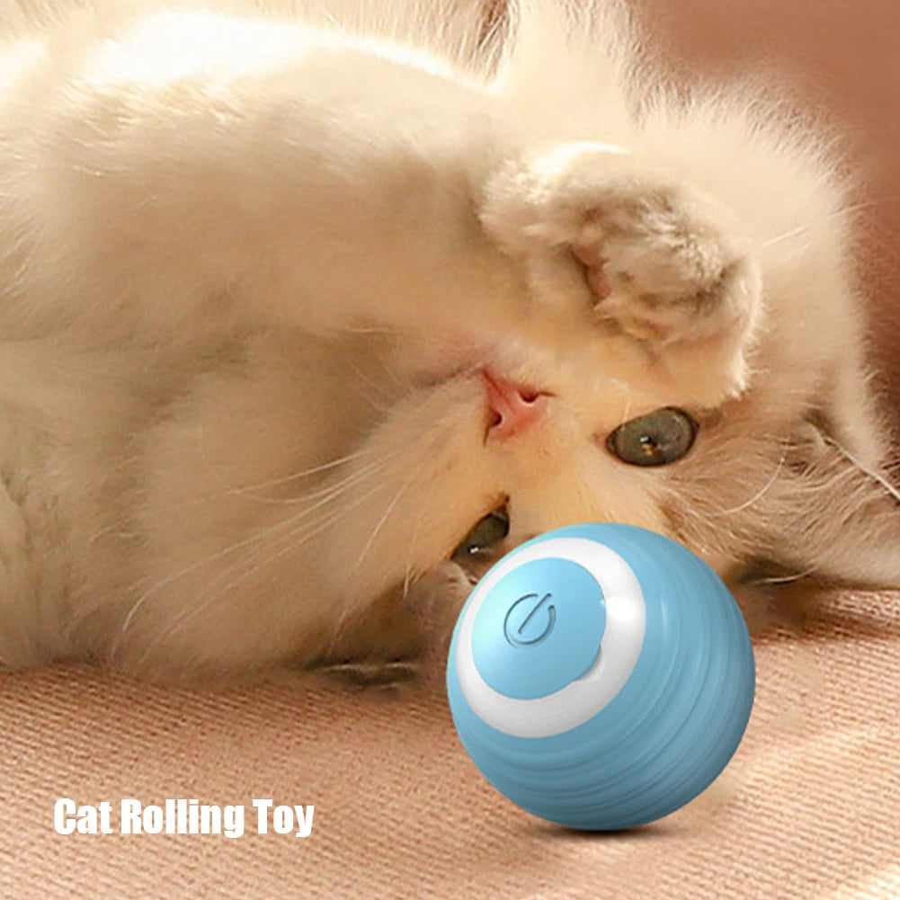 Automatic Moving Bouncing Rolling Ball with LED Lights Self Rotating Ball Rechargeable Pet Exercise Chase Toy for Indoor Cats