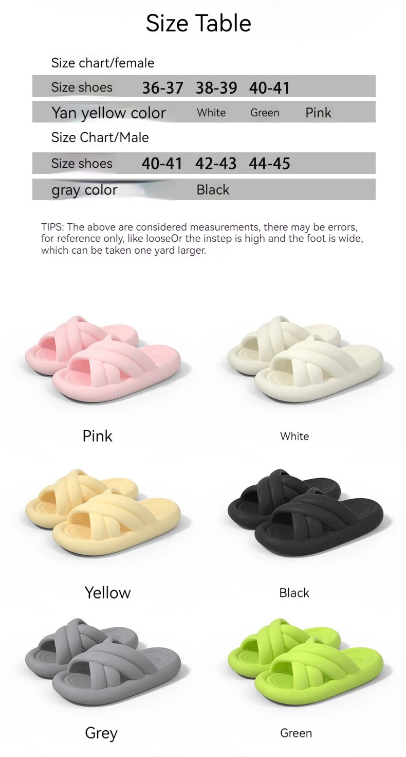 2024 Thick Platform Bathroom Home Slippers Women Fashion Soft Sole EVA Indoor Slides Woman Sandals Summer Non-slip Flip Flops