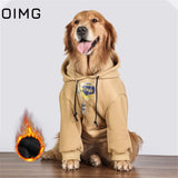 OIMG Winter Warm Big Dog Clothes Cheese Cake Printed Medium Large Dogs Hooded Sweater Golden Retriever Labrador Samoyed Hoodies