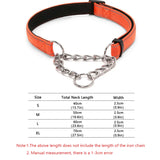 Stainless Steel Chain Martingale Collar - Stainless Steel Chain Reflective Nylon Fabric Pet Collars for Small Medium Large Dogs