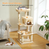 Multi-Level Cat Tree with Scratching Post Luxury Cat Tower with Condo House Cat Scratcher for Indoor Cat Accessories Pet Cat Toy